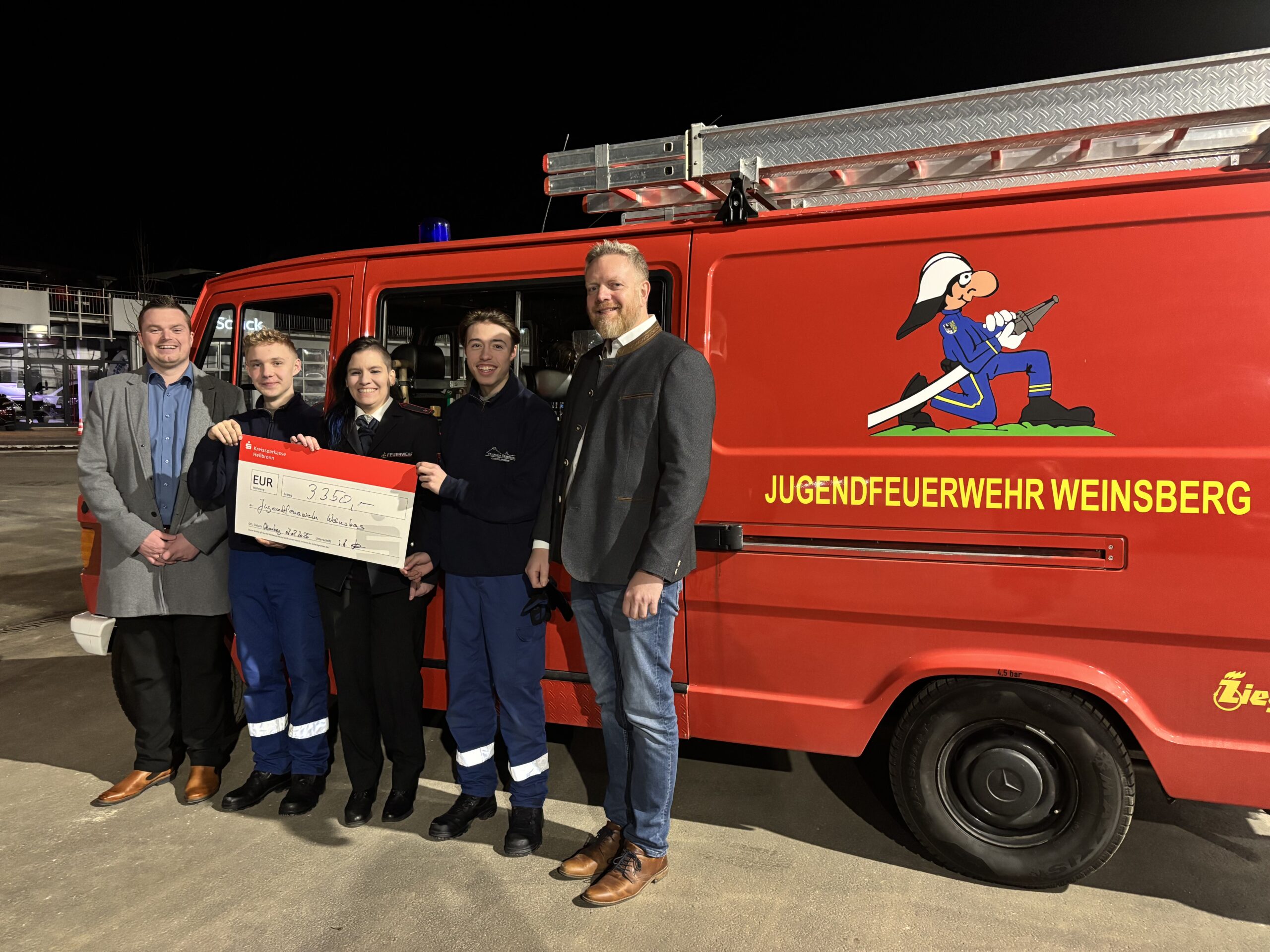 Spende an die Jugendfeuerwehr Weinsberg